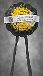 CENAZE-MERASİM CANLI CİNYA BEYAZ GERBERA ÇELENK