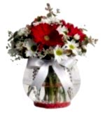 Cam Fanusta Kırmızı Gerbera ve Papatyalar ARJ0068 - Görsel 2