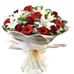 Kırmızı Gerbera ve Lilyum Buketi BKT0186 - Görsel 2