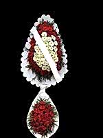 Çift Katlı Canlı Kırmızı Beyaz Gerbera Çelenk CLK0038 - Görsel 2